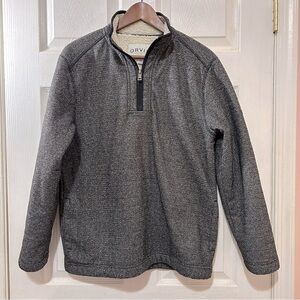 Orvis Quarter Zip Sweater Sherpa Lined Size Medium Winter Warm